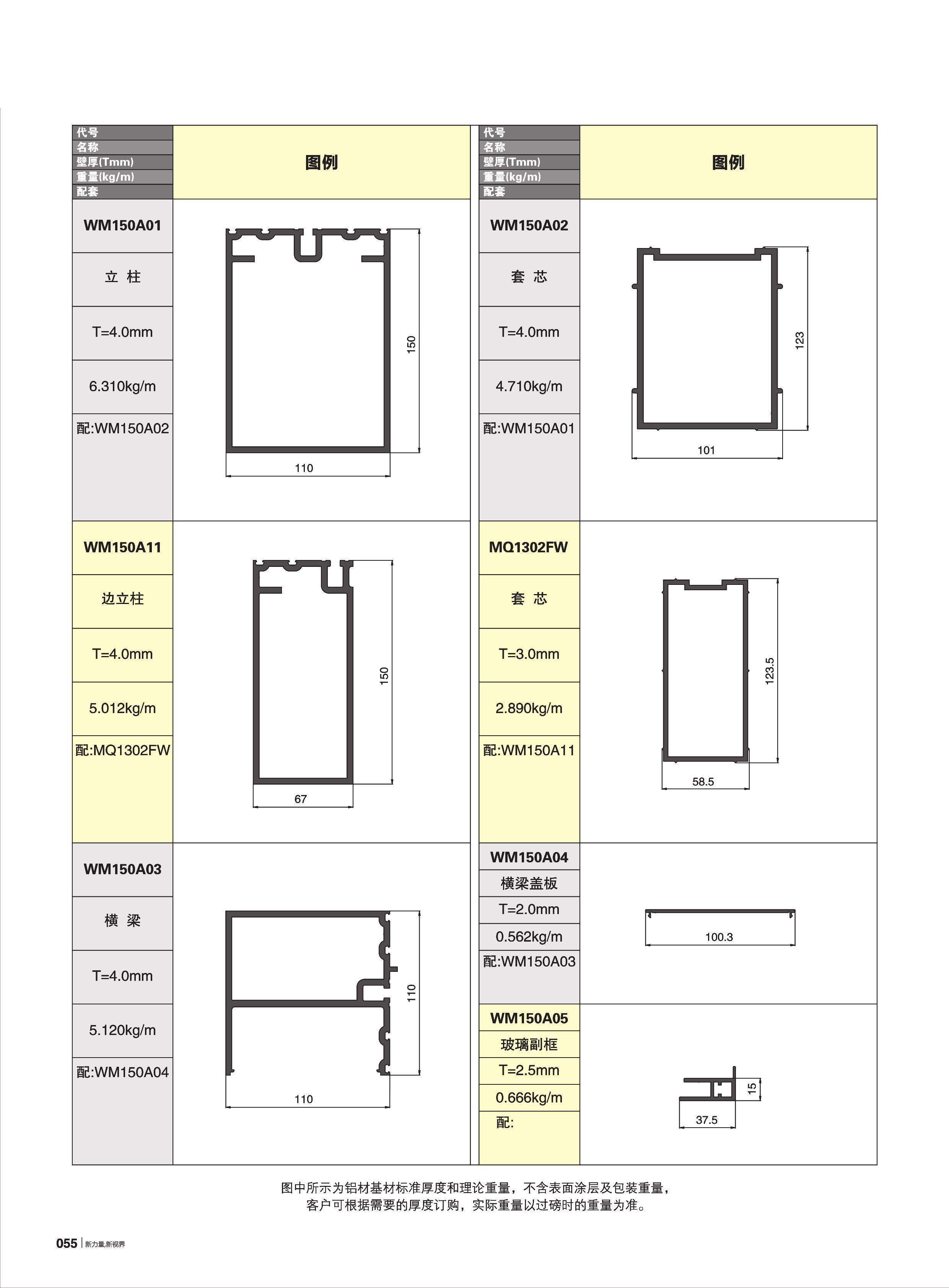 WM150A系列幕墙(110宽)