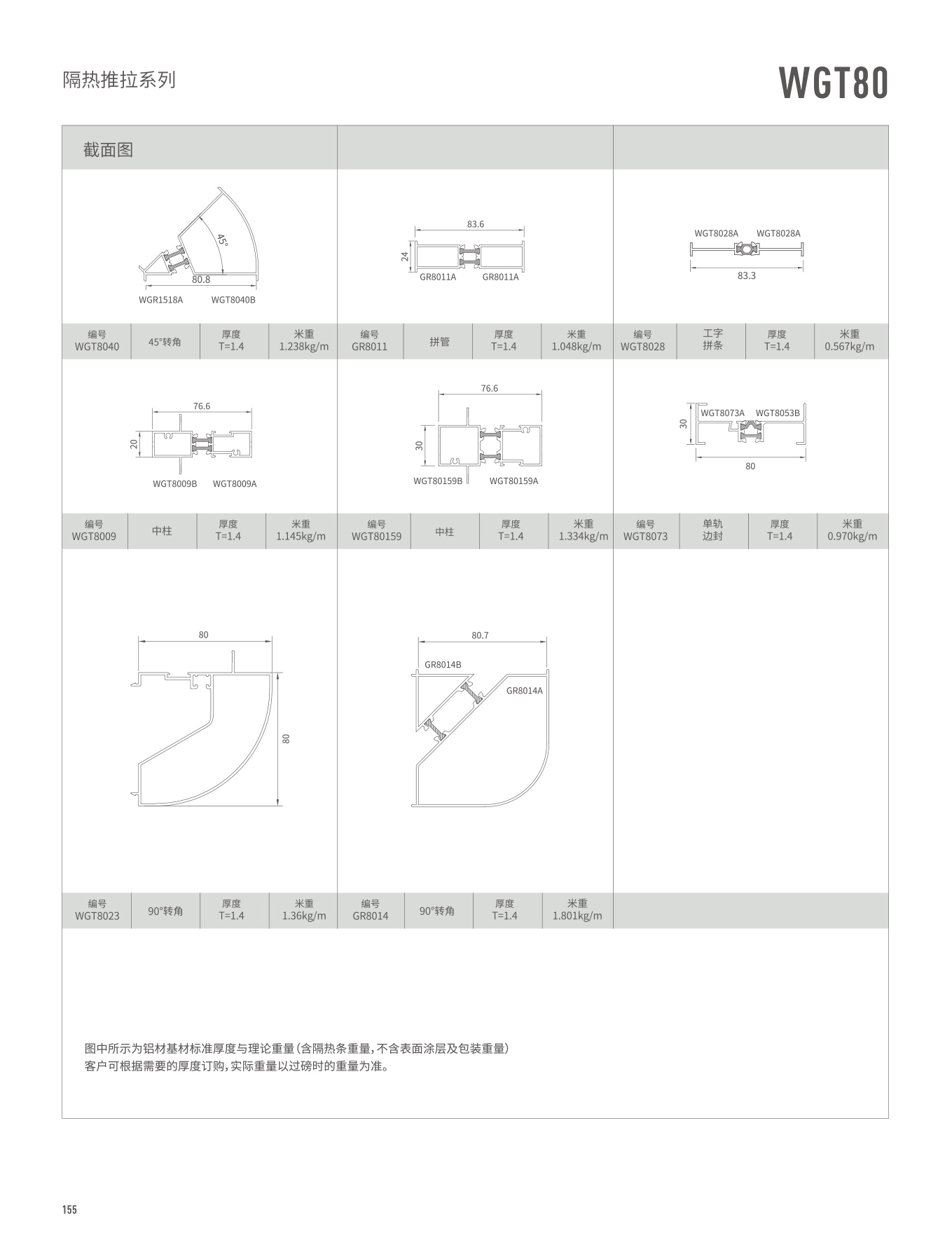 WGT80隔热推拉门、窗