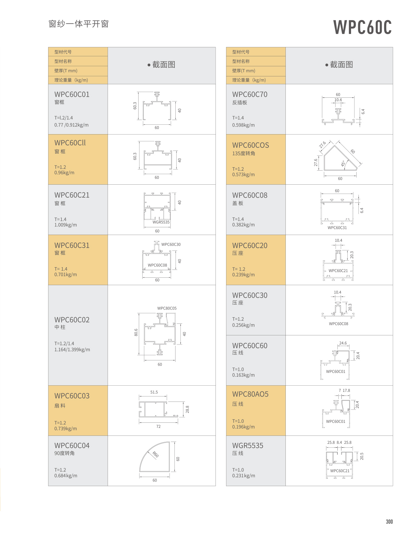 WPC60C窗纱一体平开窗