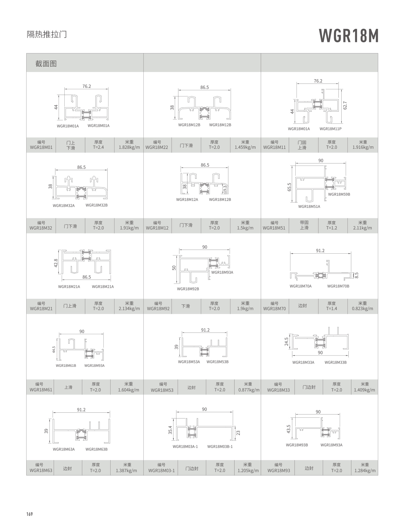 WGR18M隔热推拉门、窗