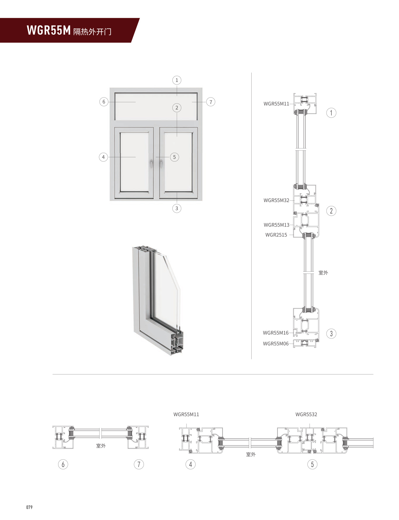 WGR55隔热表开窗